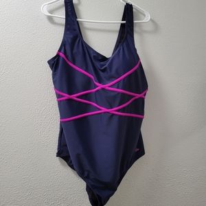 One piece navy swimming suit Size 22